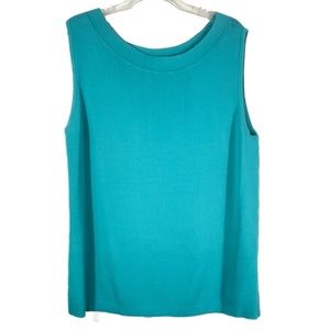 Dress Barn Turquoise Scoop Neck Sleeveless Top